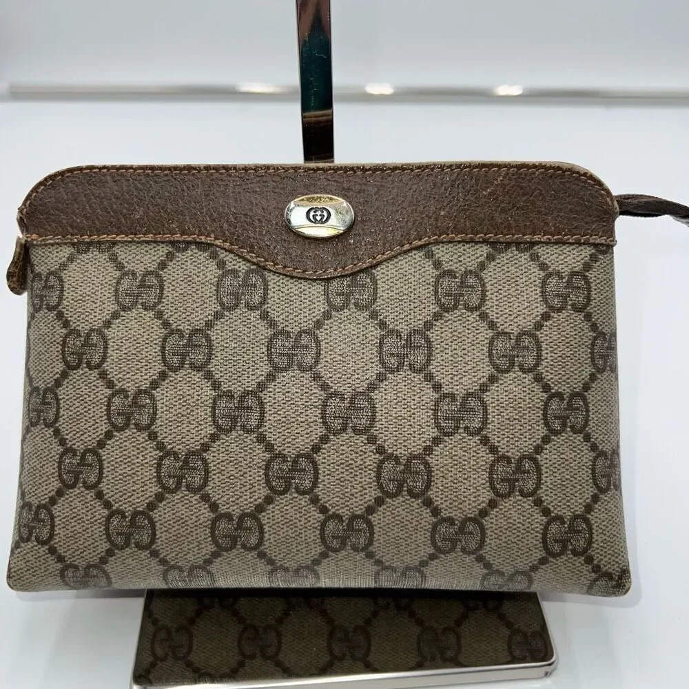 Gucci Vintage Accessory Collection GG Supreme Canvas Cosmetic Pouch